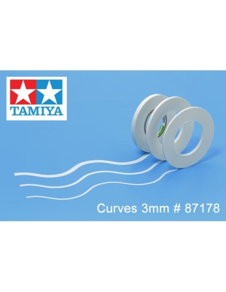 TA87178 - Cinta adhesiva de enmascarar para curvas 3mm de Tamiya