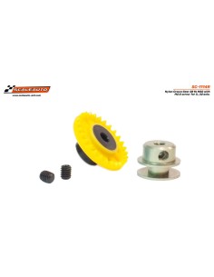 SC-1114r - Corona 28d. In-Line en Nylon Amarillo de Scaleauto