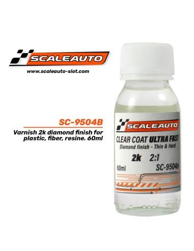 Barniz 2k Diamond plástico, fibra y resina 60ml de Scaleauto  SC-9504B
