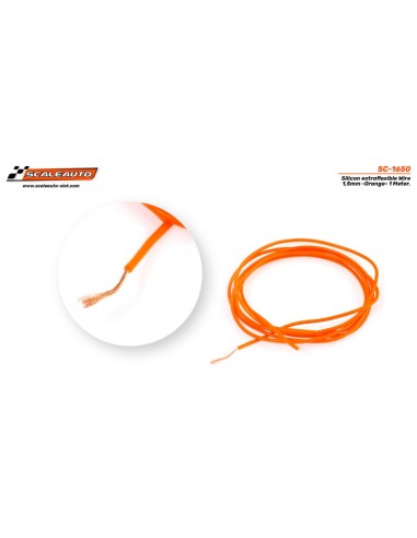 SC-1650 - Cable 1,5mm. Naranja Siliconado. 1 metro. de Scaleauto