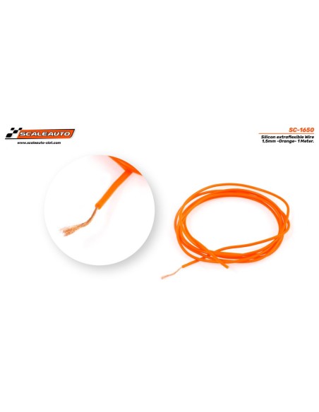 SC-1650 - Cable 1,5mm. Naranja Siliconado. 1 metro. de Scaleauto