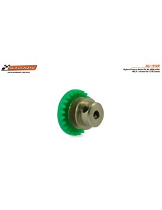 SC-1110R Corona 24d. In-Line en Nylon Verde para eje 2,38mm de Scaleauto