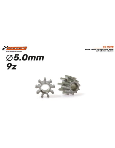 Piñón 9d. M50 acero para eje 2mm ø5,0mm x 2.5mm