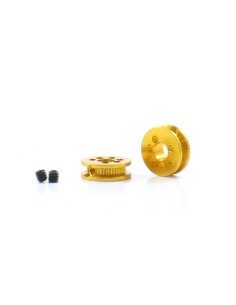 SC-1704A - Polea Alumino Mecanizado 6,5mm Eje 3mm. Dorada