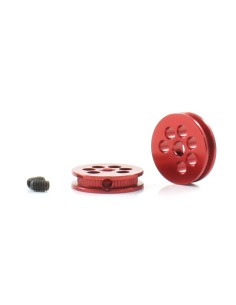 Polea Alumino Mecanizado 10mm Eje 3/32 (2,38mm) Roja
