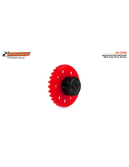 Corona 30d inline nylon roja con tornillo M2.5
