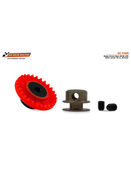Corona 30d inline nylon roja con tornillo M2.5