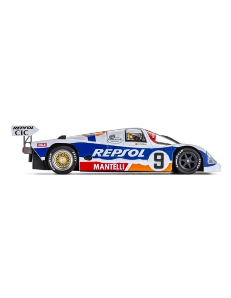 Vista lateral del Porsche 962C Slot.it SICA52C decoración FAT Turbo Express.
