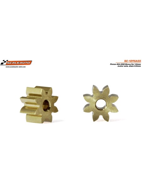 Piñón 8d. M50 Latón para Eje Motor 1.5mm. d 5.5mm