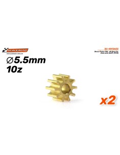 Piñón 10d. Laton ø5,5mm para eje de 2mm.