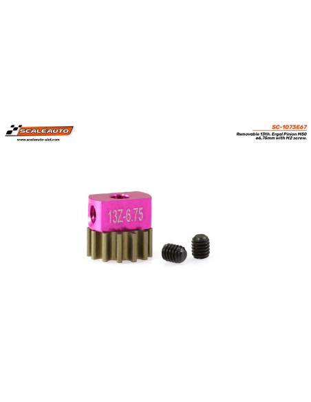 Piñón Extraíble 13d. M50 ø6,75mm en Ergal para eje