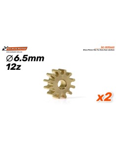 Piñón 12d. Laton ø6,5mm para eje de 2mm