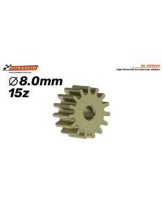 Piñón 15d Ergal 8.0mm para eje 2mm