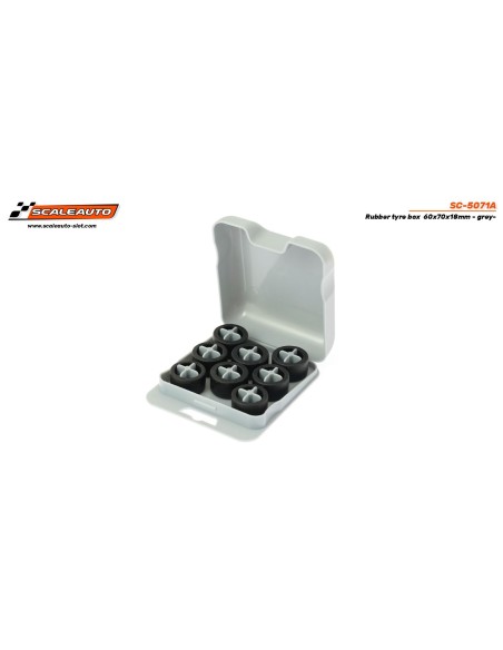 Caja porta neumaticos goma 60x70x18mm -gris-