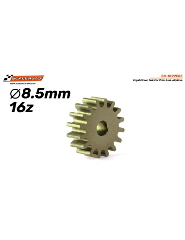 Piñón 16d. Ergal  d8,5mm para eje de 2mm