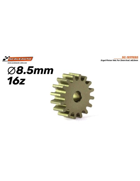 Piñón 16d. Ergal  d8,5mm para eje de 2mm