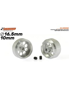 Llanta Aluminio 16.2x8.5mm. Lightweight para Eje 2,38mm con Tornillo M2.5 Peso 1,10 gr.