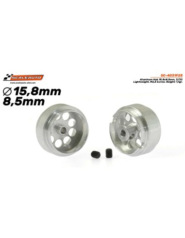 Llanta Aluminio 15.8x8.5mm. Lightweight para Ejes 2,38 mm
