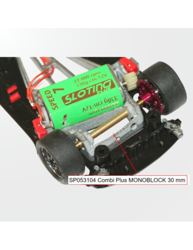bancada monoblock 3D para motor de coche de slot Sloting Plus.