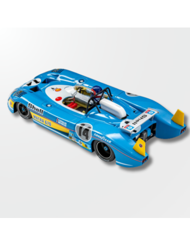 perspectiva trasera y lateral del coche de slot clásico Matra