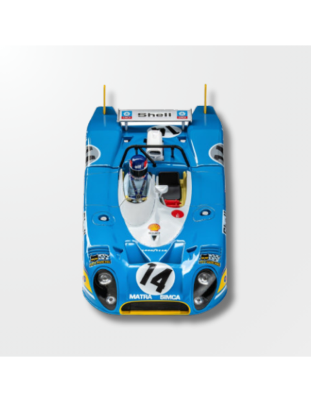Vista delantera del Matra-Simca MS670B con detalle del #14