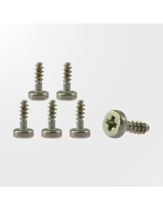 Set de tornillos Scaleauto M2 de 6mm con cabeza ancha azul.