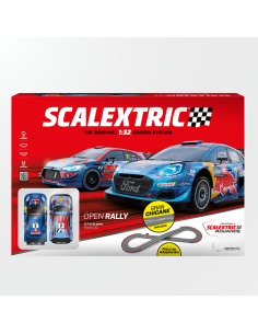 Vista general de la caja del Circuito Open Rally de Scalextric con trazado de 5,2m