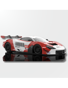 Vista lateral del McLaren 720S GT3 con decoración Marlboro y dorsal 1.
