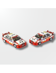 Mitsubishi Evo V 1998 World Champion Twin Pack n1 Tommy Makinen & n2 Richard Burns 1/32