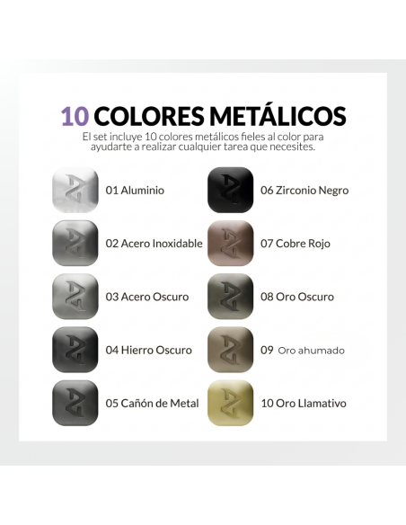 muestra de los colores de Rotuladores Metálicos Gaahleri Metallic Series (Set de 10)