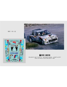 Pliego de calcas Peugeot 205 T16 Zanini 1985.