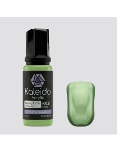 Bote de pintura Kaleido K021 Lime Green para aerografía profesional.
