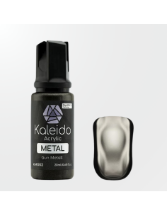 Bote de pintura acrílica KM002 Gun Metal de la serie Kaleido Colorworks RapidAir.