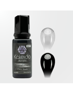 Bote de pintura Kaleido KC002 negro traslúcido de 20ml para aerografía.