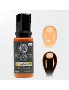 Frasco de 20ml de pintura Kaleido KC004 naranja traslúcido para uso profesional.