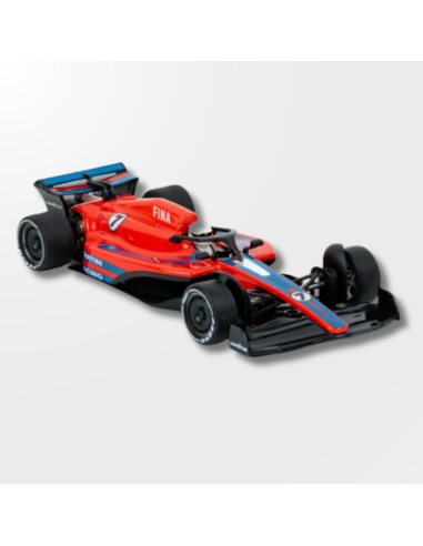 vista del Formula 22/26 Martini Racing en color rojo con dorsal 7.