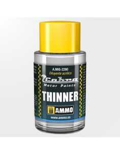 Envase de diluyente acrílico Cobra Motor Thinner de Ammo para pintura de modelismo.