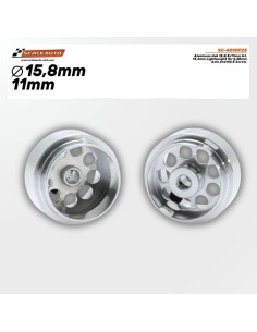 Llantas Aluminio 15,8x11mm Eje 3/32 Scaleauto SC-4090F25