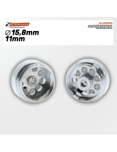 Aluminium Wheels 15.8x11mm Axle 3/32 Scaleauto SC-4090F25