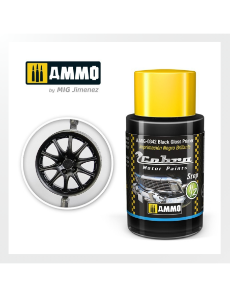 Cobra Motor Imprimación Negro Brillante 30mL | AMIG0342