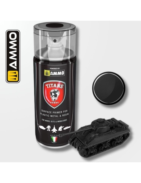 Imprimación Spray Negro Mate Titans Hobby AMMO TTH100